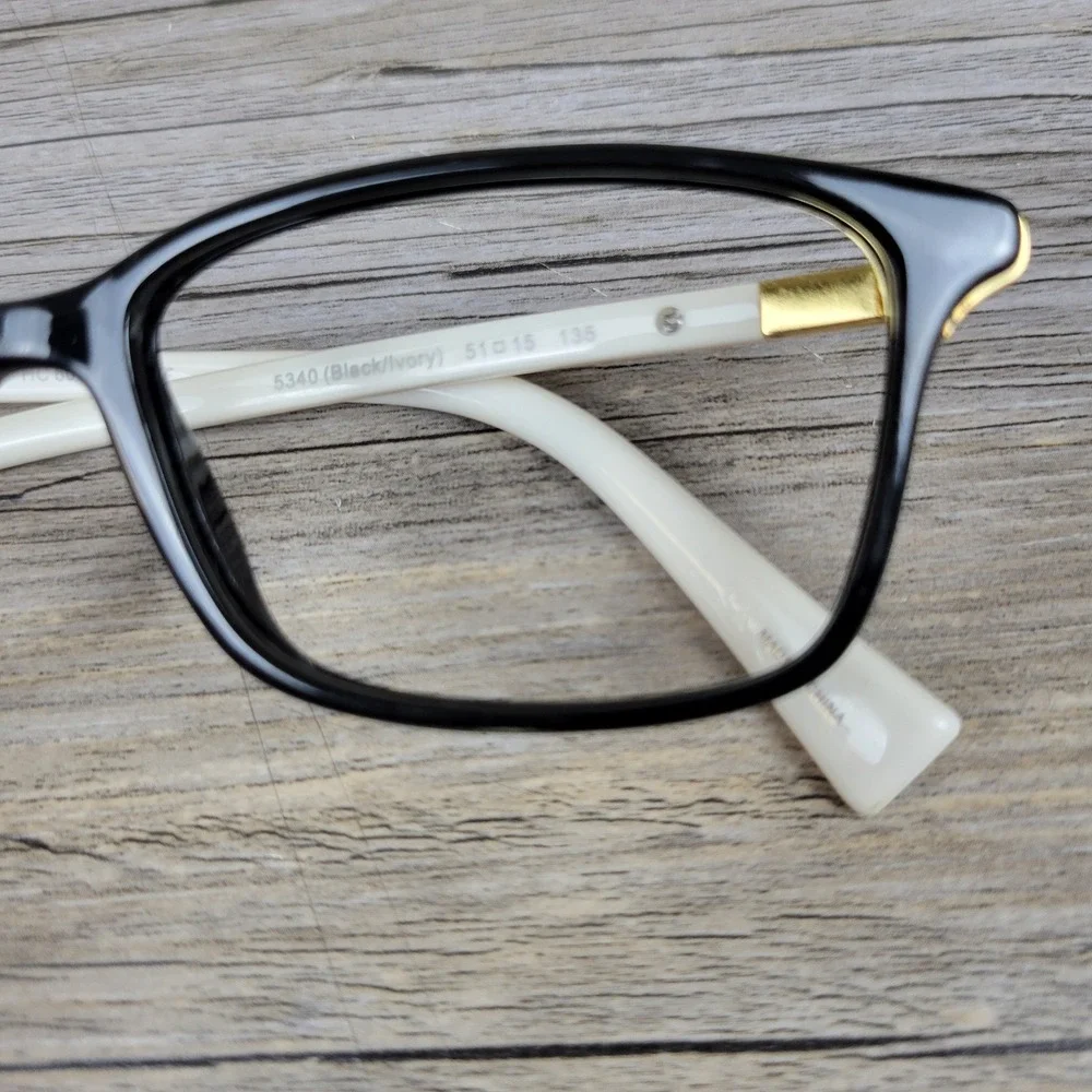 Coach Eyeglass Frames HC 6077 5340 Black/Ivory Rectangular Women 51-15-135